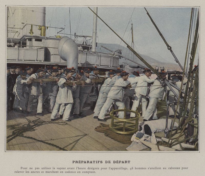 Preparatifs de Depart (farget bilde) av (after) French Photographer