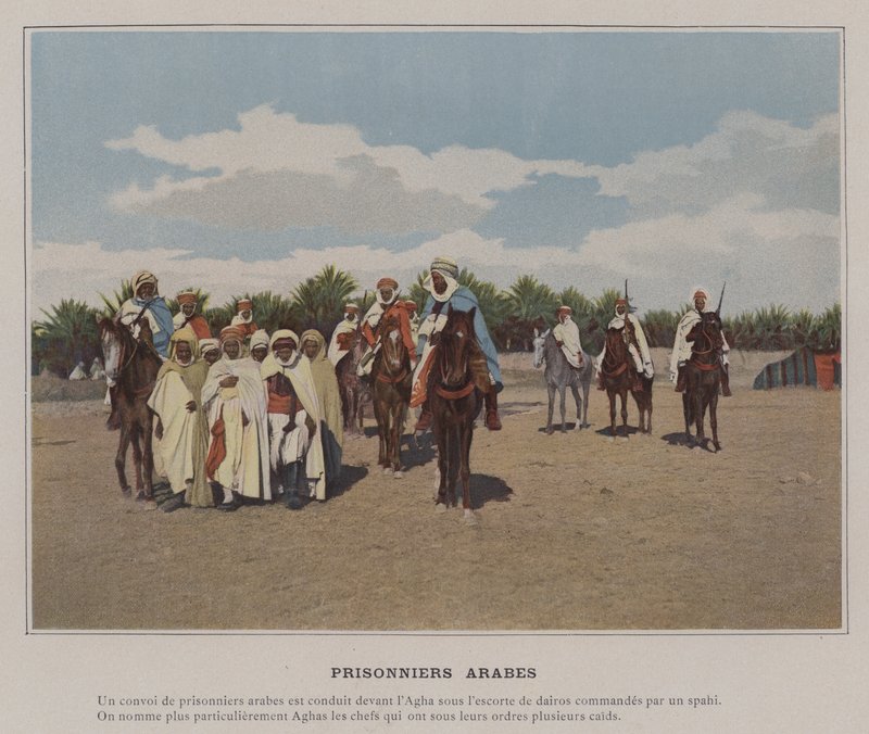 Arabiske fanger (farget bilde) av (after) French Photographer