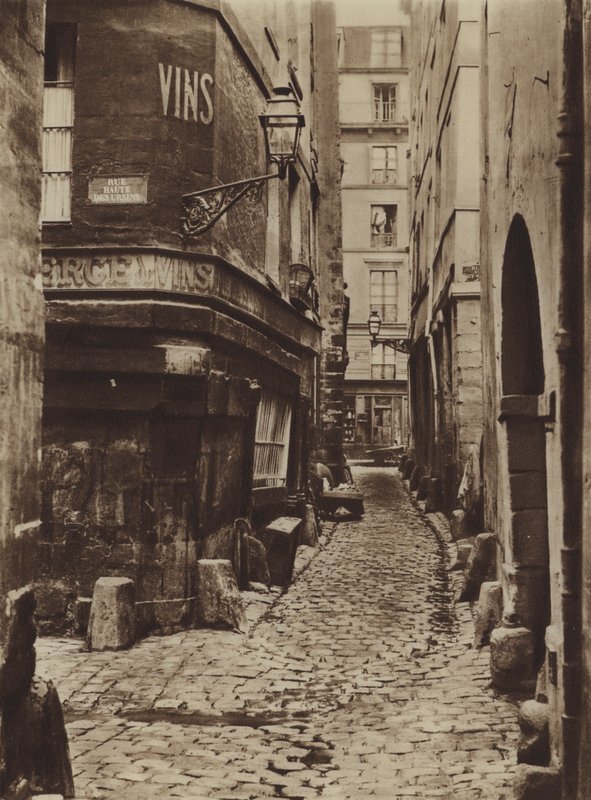 Rue Glatigny i 1865, tatt fra siden av kaien (s/hvitt-bilde) av (after) French Photographer