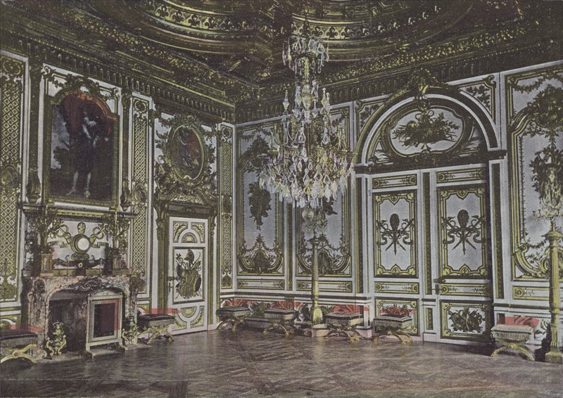 Salong Louis XIII, kalt Salle du Trone (farget bilde) av (after) French Photographer