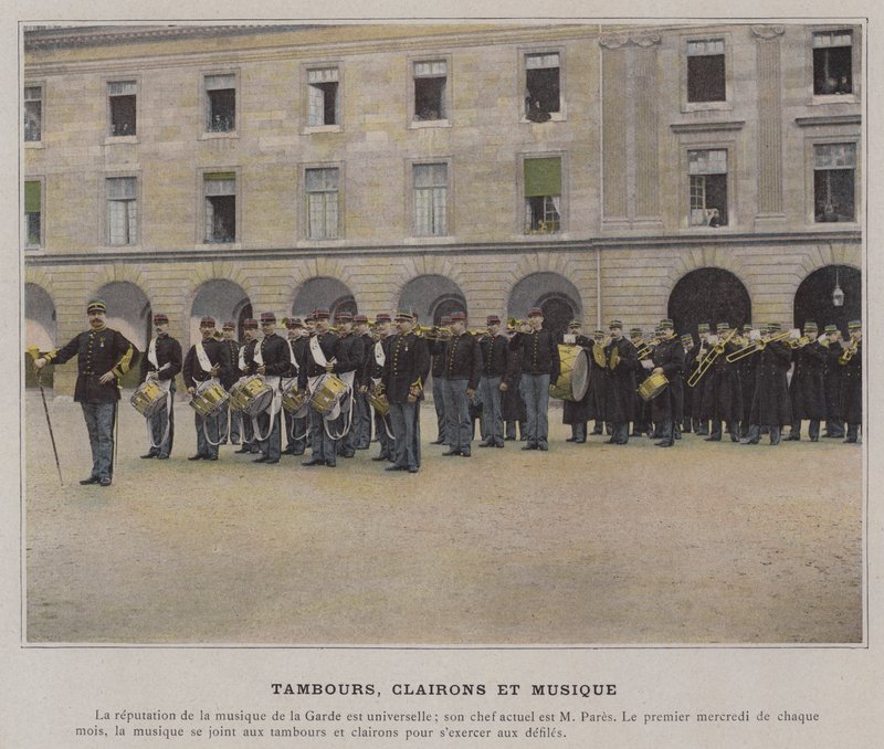 Trommer, bugler og musikk (farget bilde) av (after) French Photographer