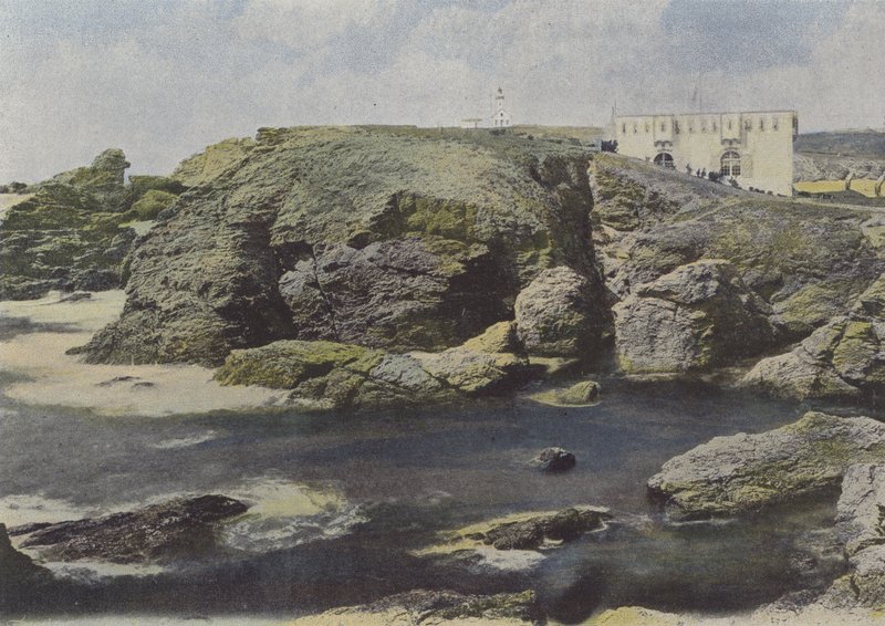 Gammelt fort ved Pointe des Poulains, i Belle-Ile (farget bilde) av (after) French Photographer