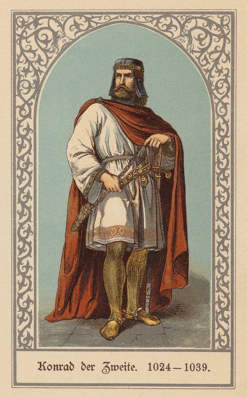 Conrad II, den hellige romerske keiser (farge litho) av (after) German School