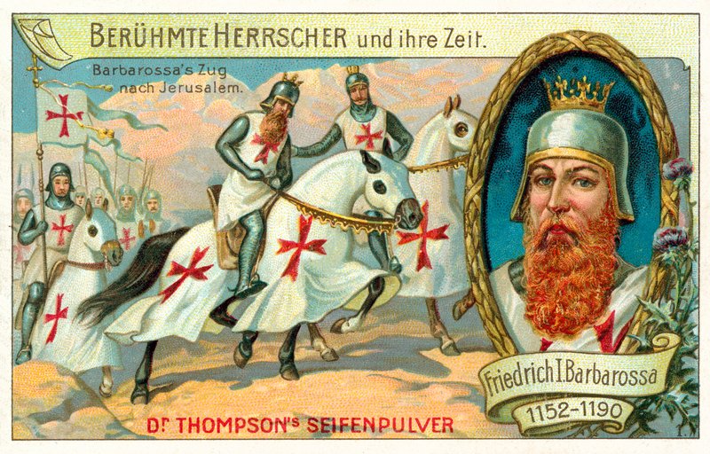 Frederick Barbarossas reise til Jerusalem, 3. korstog av (after) German School