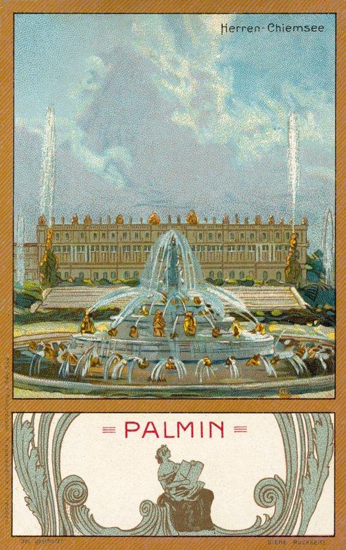 Herrenchiemsee-palasset, Bayern (chromolitho) av (after) German School