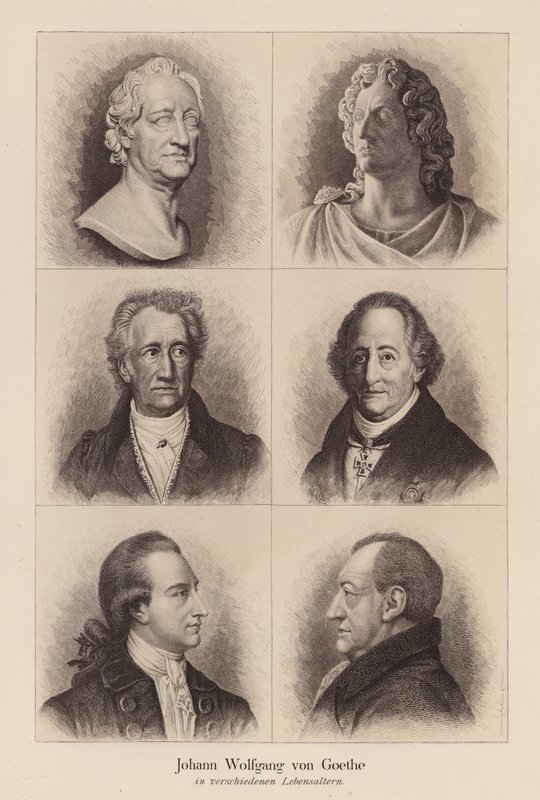 Johann Wolfgang von Goethe , tysk poet og dramatiker (litho) av (after) German School
