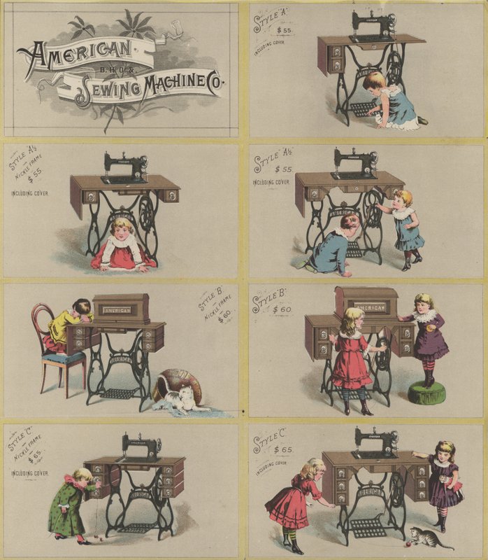 Annonse for American Sewing Machine Company av American School