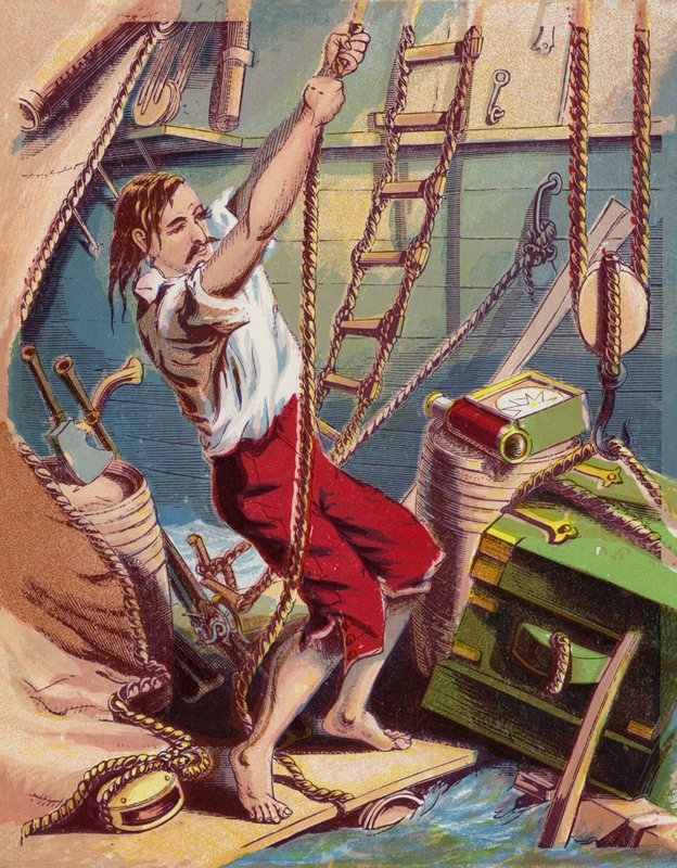 Illustrasjon for Robinson Crusoe av American School
