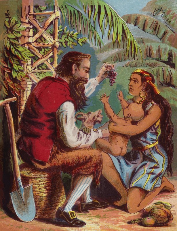 Illustrasjon for Robinson Crusoe av American School