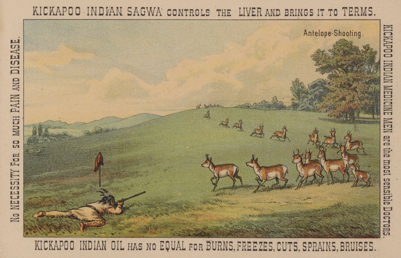Indianer modig skytende antilope av American School
