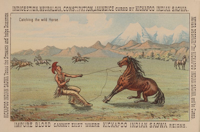 Indianer som fanger en villhest av American School