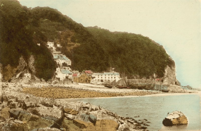 Clovelly fra stranden av English Photographer