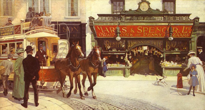 En ny type butikkfront med vinduer som kan åpnes eller lukkes, 1905 av English School