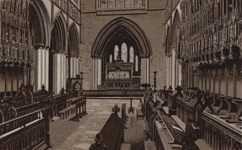 Chester Cathedral, The Choir, East View av English School