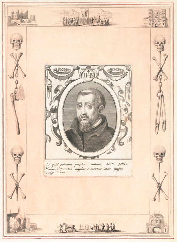 Henry Garnet, henrettet for kruttplanen, 3. mai 1606 av English School