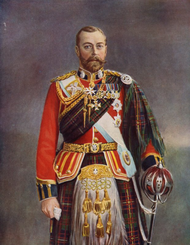 Kong George som oberst av Cameron Highlanders av English School
