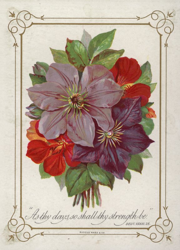 Posy av blomster av English School