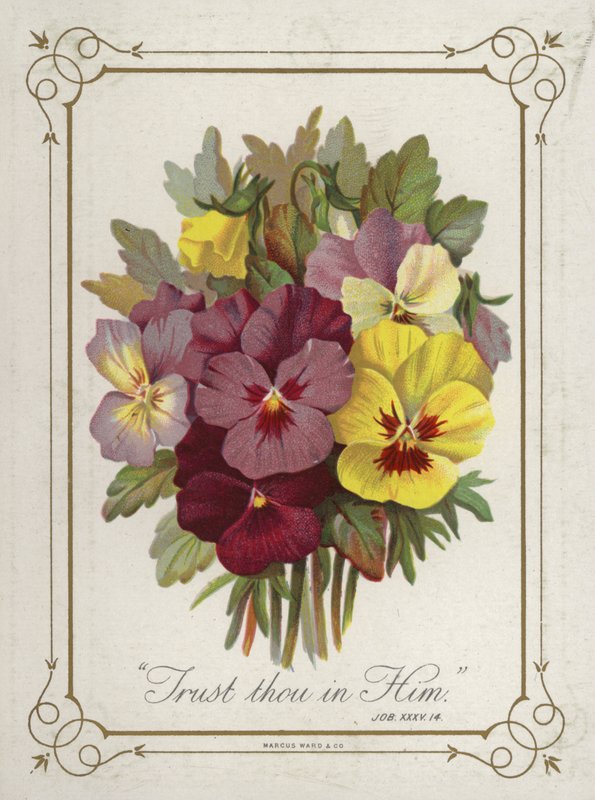 Posy av blomster av English School