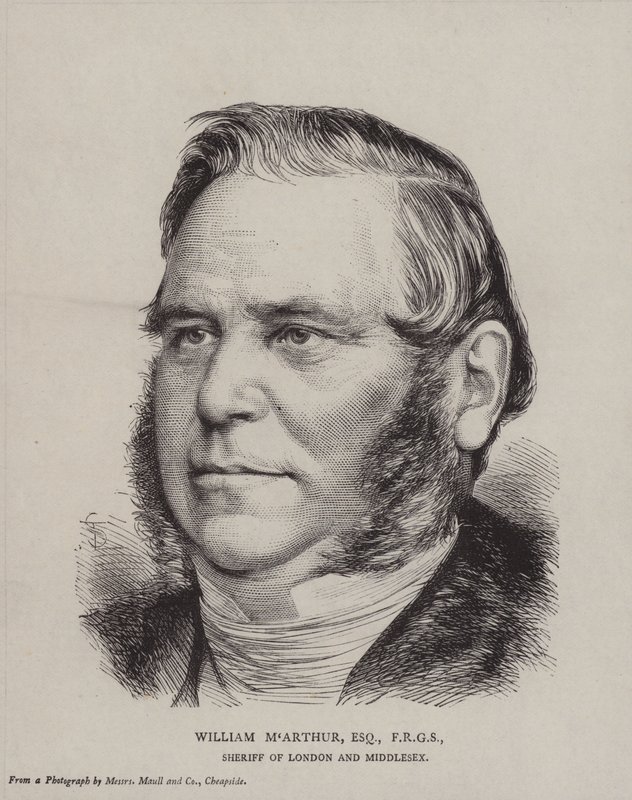 William McArthur (1809-1887), irsk forretningsmann, Lord Mayor of London i 1880 av English School