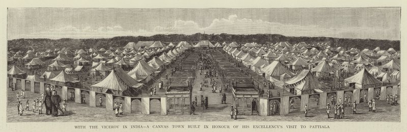 Med visekongen i India, en Canvas Town bygget til ære for Hans Eksellensens besøk i Patiala av English School