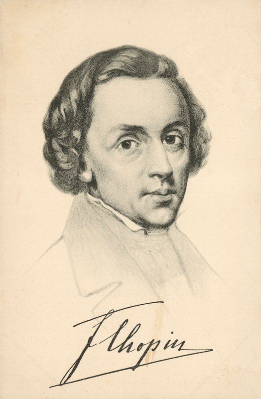 Portrett av Frederic Chopin, med signatur av European School