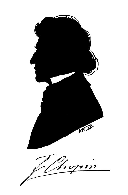 Silhuett av Frederic Chopin av European School