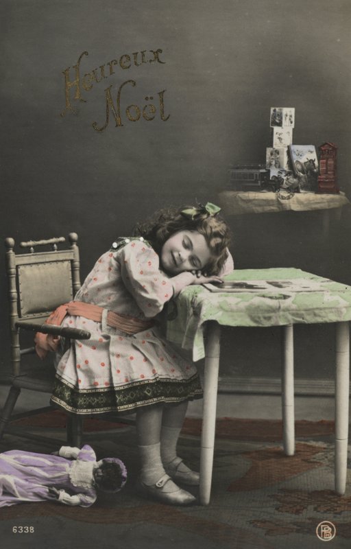 Julekort med liten jente av French Photographer