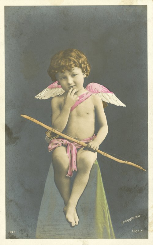 Sittende kjerub av French Photographer