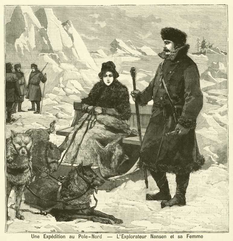 En ekspedisjon til Nordpolen: Den norske oppdageren Fridtjof Nansen og hans kone av French School