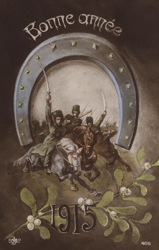 Bonne annee, fransk nyttårskort, 1915 av French School