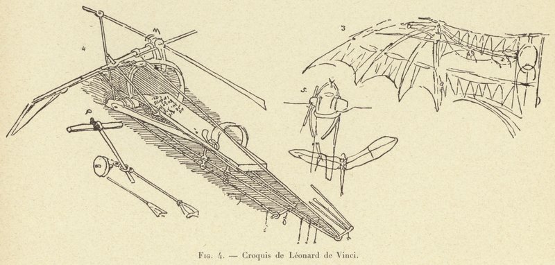 skisse av Leonardo da Vinci av French School