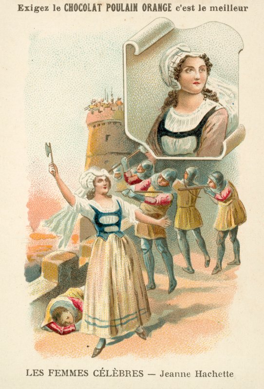 Jeanne Hachette, fransk heltinne fra beleiringen av Beauvais, 1472 av French School