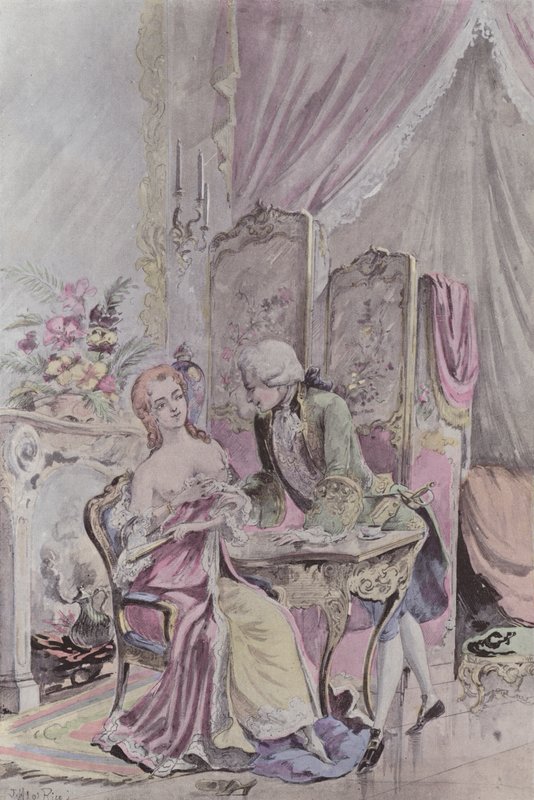Louis XV på Dubarry av French School