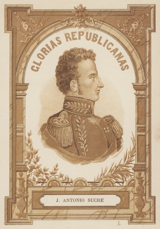 Antonio Jose de Sucre, venezuelansk politisk og militær leder av Spanish School