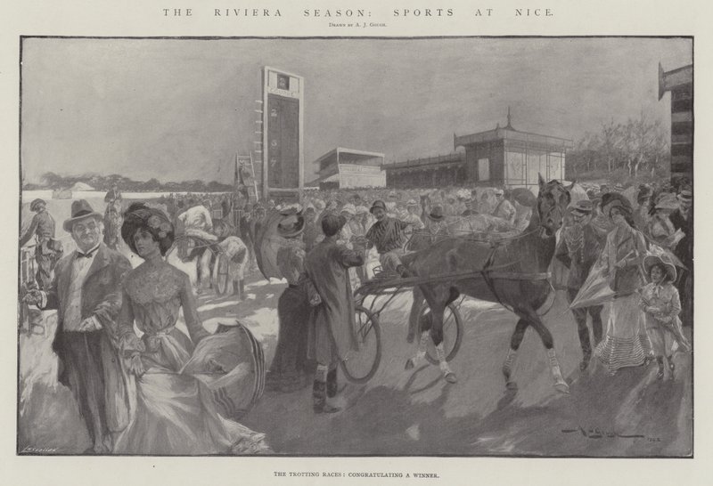 Riviera-sesongen, Sport på Nice litho av A. J. Gough