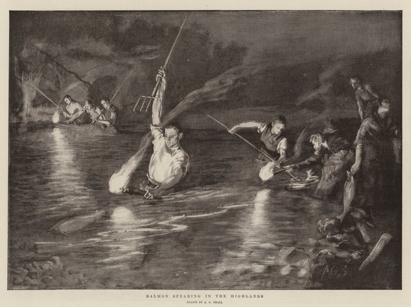 Salmon Spearing i høylandet av A. G. Small