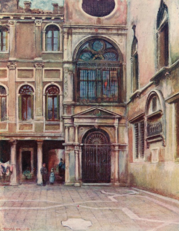 Gårdsplass ved Scuola di S Giovanni Evangelista av A. Trevor Haddon