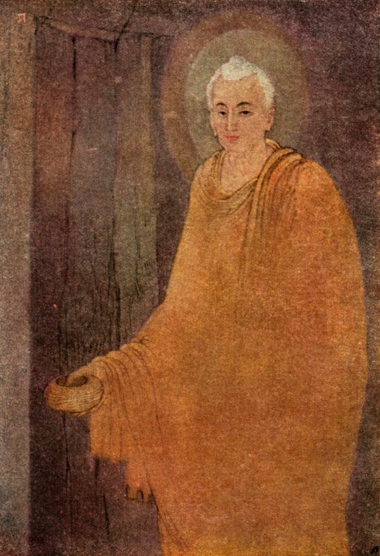 Buddha som mendicant (farge litho) av Abanindranath Tagore