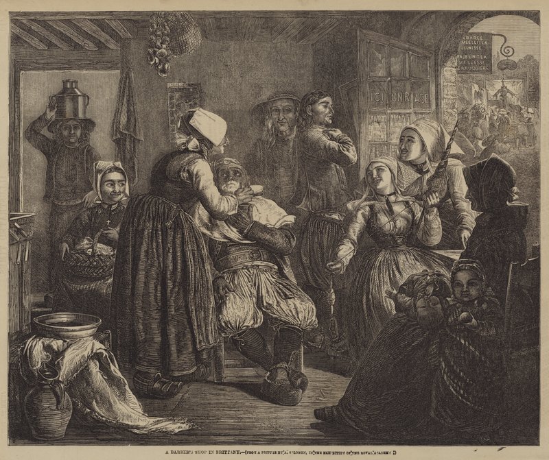 En frisørbutikk i Bretagne av Abraham Solomon