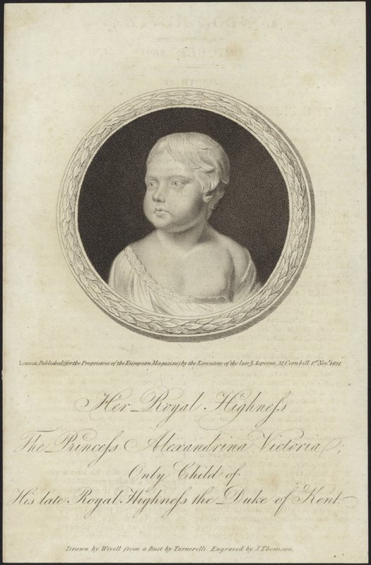 Byste av prinsesse Alexandrina Victoria av Abraham Wivell