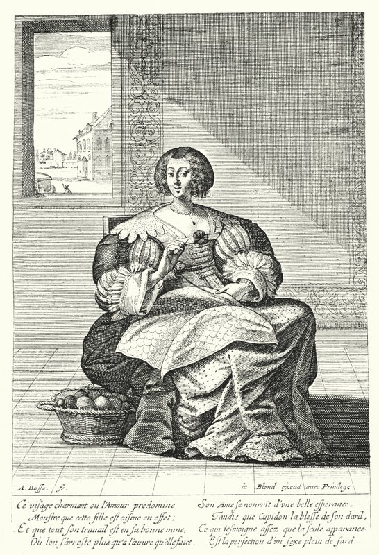 The Broiderer (gravering) av Abraham (after) Bosse