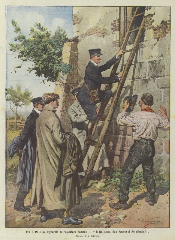 Mellom kongen og en vinmaker fra Palombara Sabina, og du, unnskyld meg, Deres Majestet kongen av Italia? av Achille Beltrame