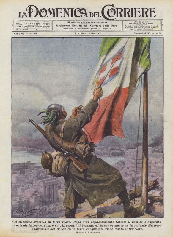 Flagget vaier på russisk jord av Achille Beltrame