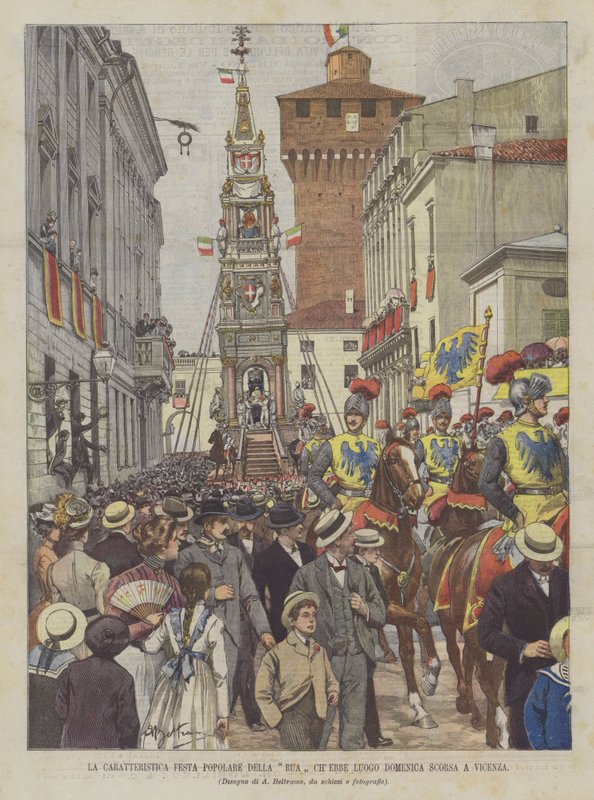 Den karakteristiske populære festivalen på Rua ChEbbe Place sist søndag i Vicenza av Achille Beltrame