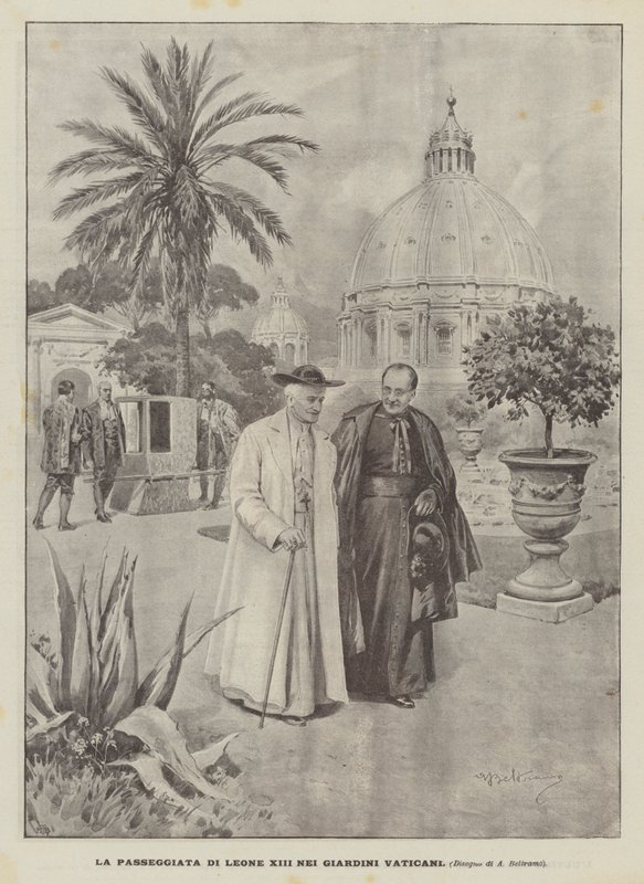 The Walk of Leo XIII i Vatikanhagen av Achille Beltrame