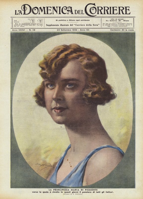 Prinsesse Maria di Piemonte som tankene til alle italienere har vendt seg mot i disse dager av Achille Beltrame