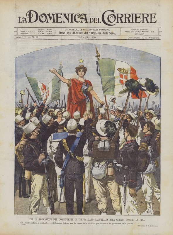 For dannelsen av troppekvoten gitt av Italia til krigen mot Kina av Achille Beltrame