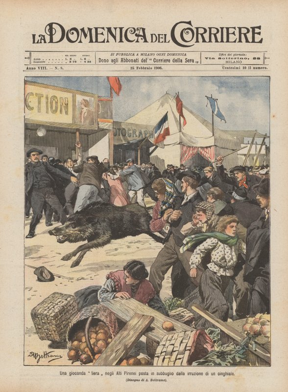 En lystig messe i Hautes-Pyrenees satt i uro etter invasjonen av et villsvin av Achille Beltrame