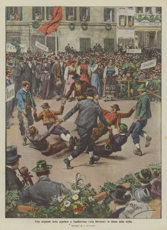 En original folkefest i Taufkirchen (Øvre Bayern), stjernedansen av Achille Beltrame
