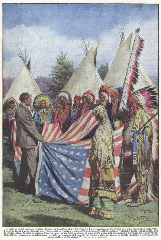 Alle indianerstammer har fått USAs flagg av Achille Beltrame
